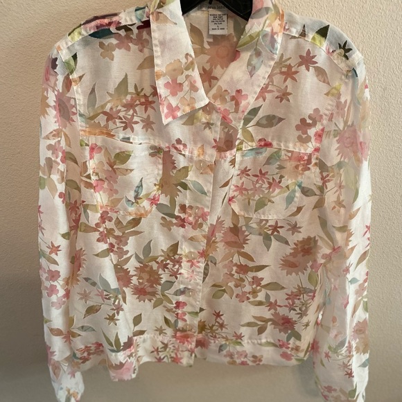 Vintage Leaf Print Blouse Women Cotton Bohemian Button-Up main image 0
